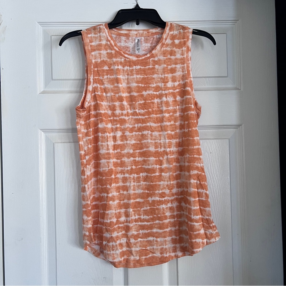 Orange Tie-Dye Sleeveless Top